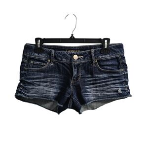 Decree Vintage y2k Dark Wash Jean Shorts Size 5 Low Rise Whiskered